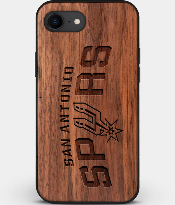 Best Custom Engraved Walnut Wood San Antonio Spurs iPhone SE Case - Engraved In Nature