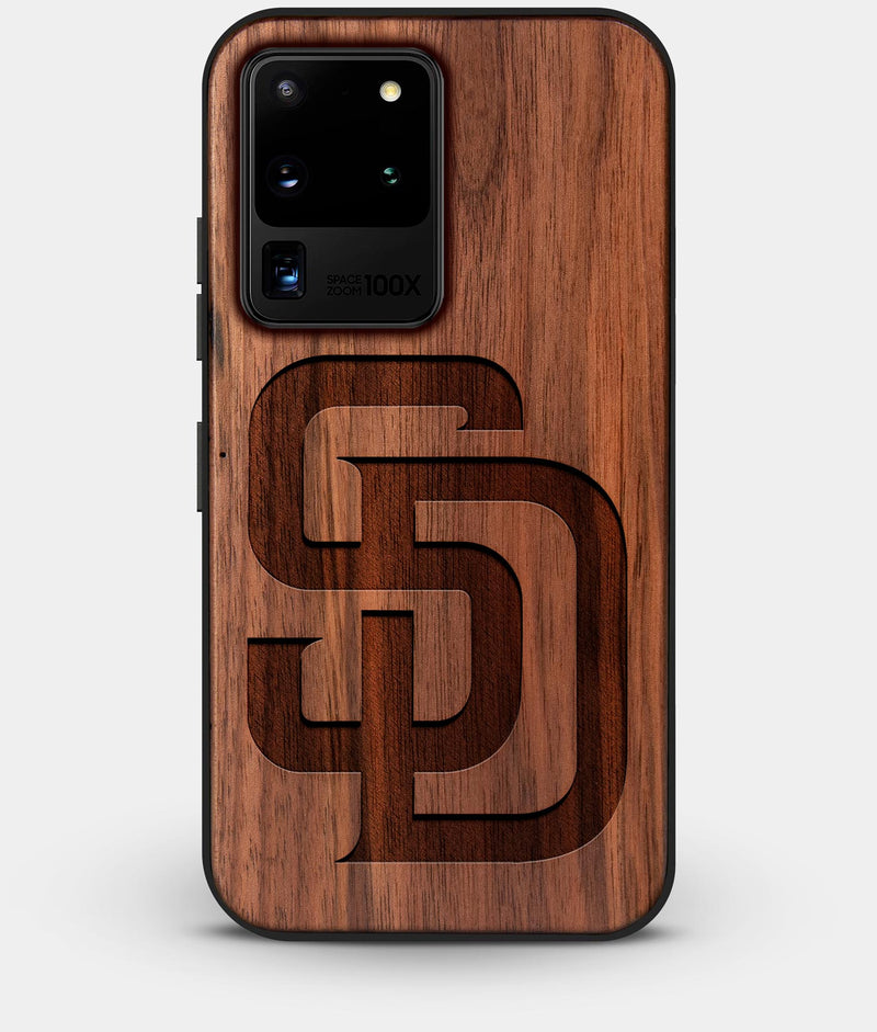 Best Custom Engraved Walnut Wood San Diego Padres Galaxy S20 Ultra Case - Engraved In Nature