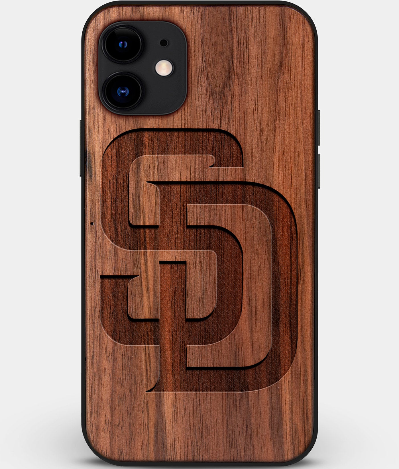 Custom Carved Wood San Diego Padres iPhone 12 Mini Case | Personalized Walnut Wood San Diego Padres Cover, Birthday Gift, Gifts For Him, Monogrammed Gift For Fan | by Engraved In Nature