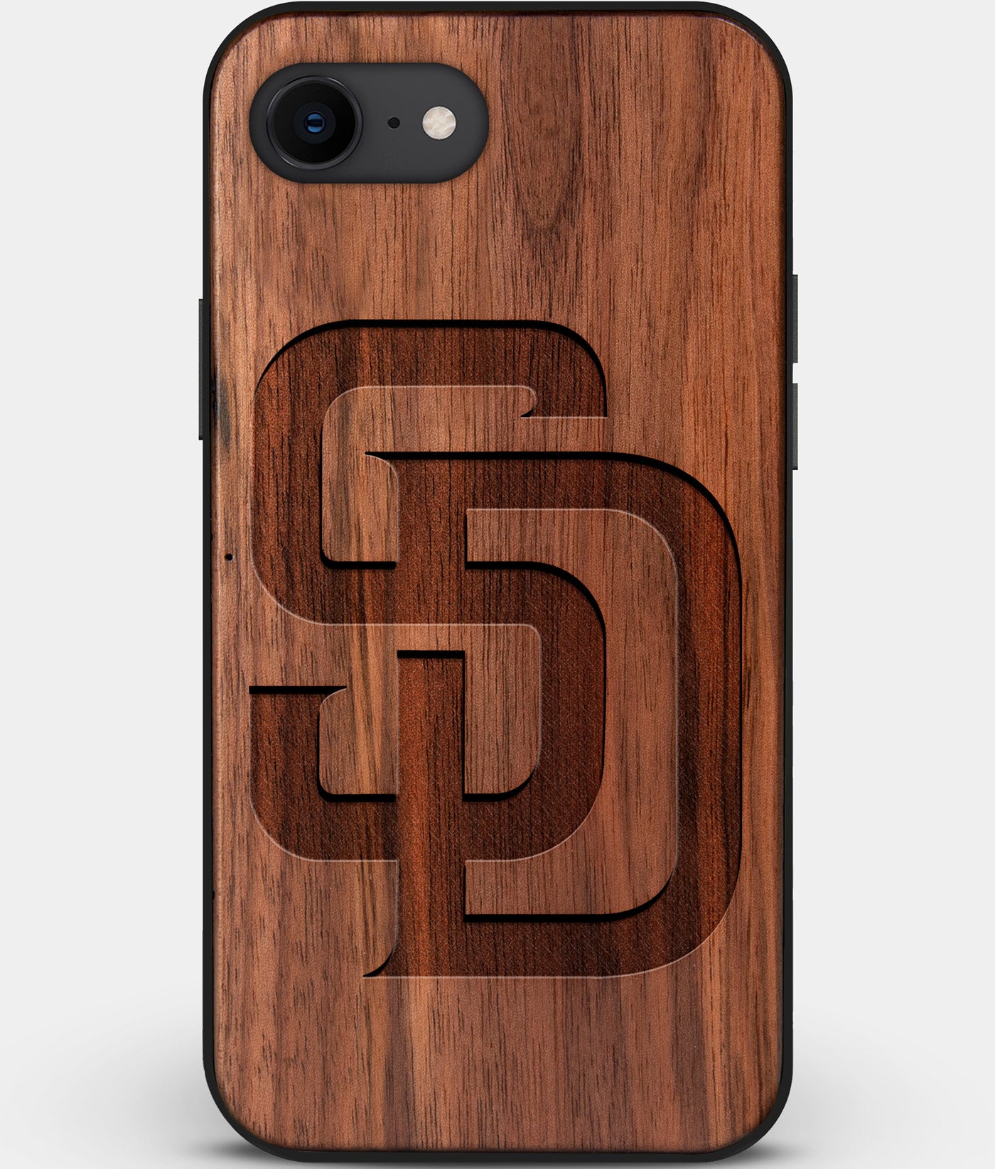 Best Custom Engraved Walnut Wood San Diego Padres iPhone SE Case - Engraved In Nature