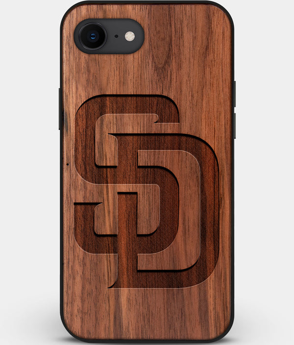 Best Custom Engraved Walnut Wood San Diego Padres iPhone SE Case - Engraved In Nature