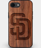 Best Custom Engraved Walnut Wood San Diego Padres iPhone SE Case - Engraved In Nature
