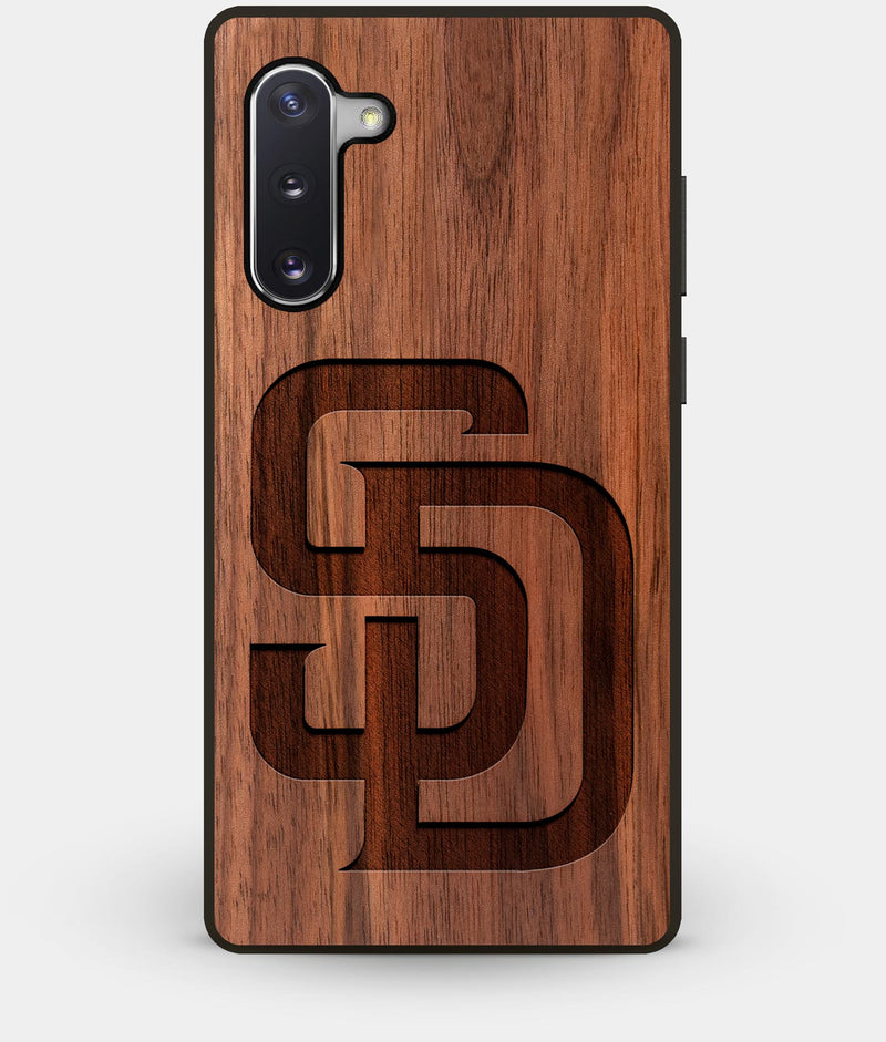 Best Custom Engraved Walnut Wood San Diego Padres Note 10 Case - Engraved In Nature