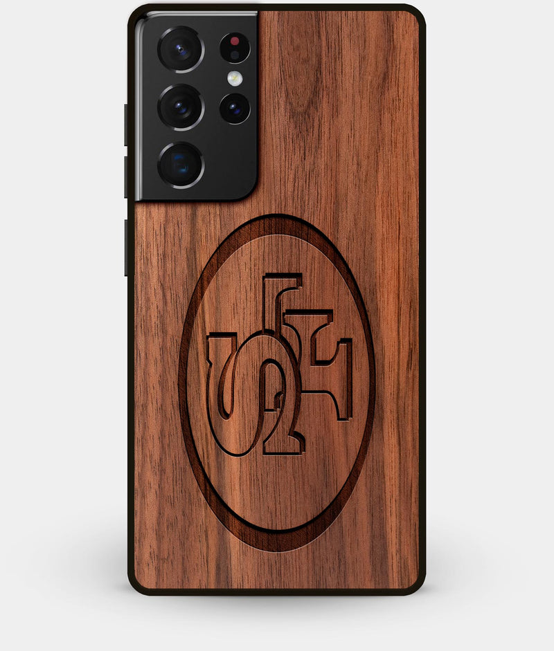 Best Walnut Wood San Francisco 49ers Galaxy S21 Ultra Case - Custom Engraved Cover - Engraved In Nature