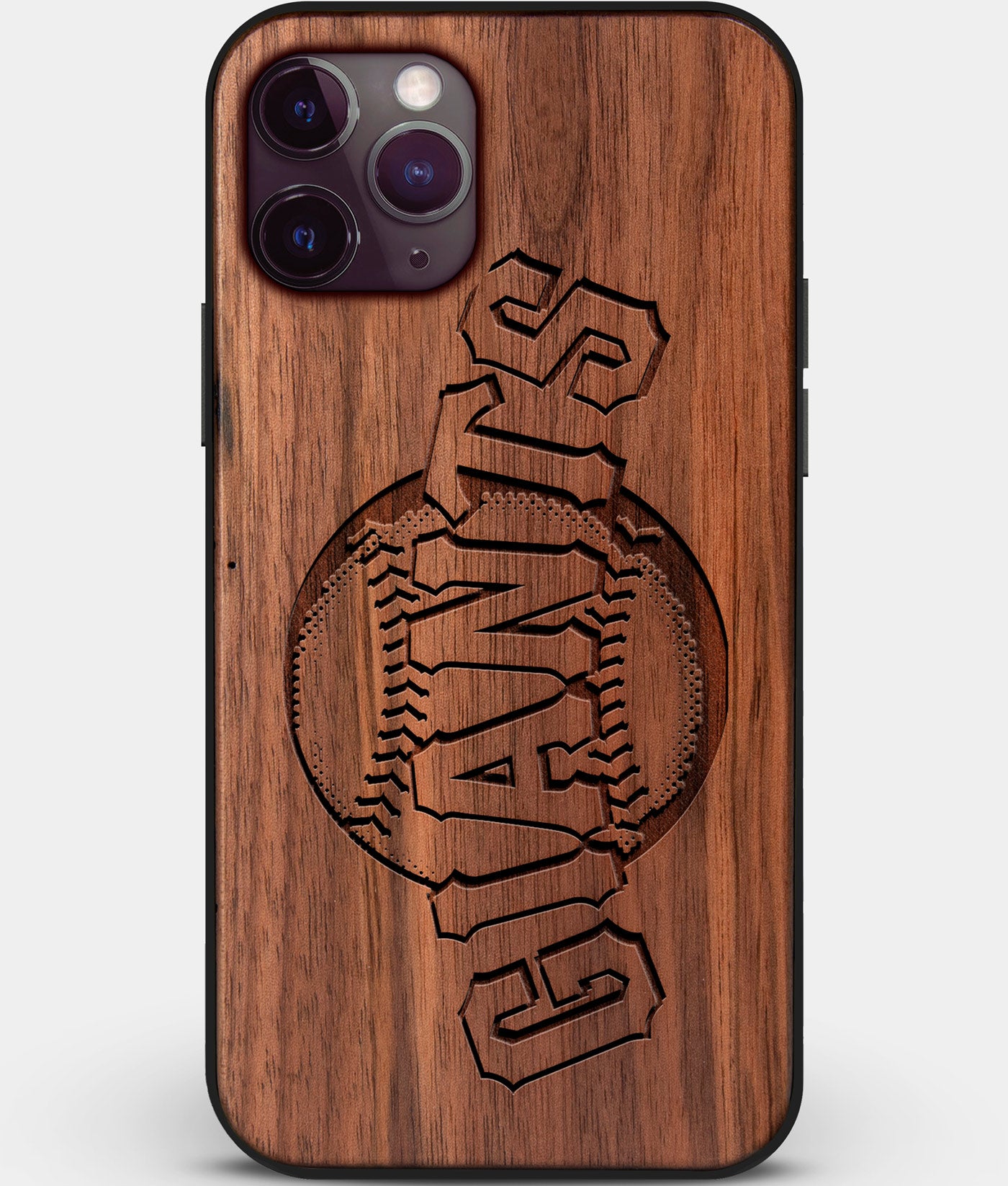 Custom Carved Wood San Francisco Giants iPhone 11 Pro Case | Personalized Walnut Wood San Francisco Giants Cover, Birthday Gift, Gifts For Him, Monogrammed Gift For Fan | by Engraved In Nature