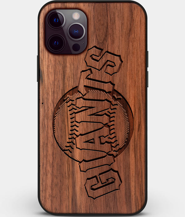 Custom Carved Wood San Francisco Giants iPhone 12 Pro Max Case | Personalized Walnut Wood San Francisco Giants Cover, Birthday Gift, Gifts For Him, Monogrammed Gift For Fan | by Engraved In Nature