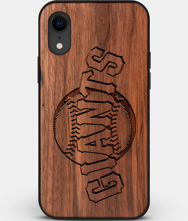 Custom Carved Wood San Francisco Giants iPhone XR Case | Personalized Walnut Wood San Francisco Giants Cover, Birthday Gift, Gifts For Him, Monogrammed Gift For Fan | by Engraved In Nature
