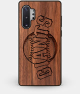 Best Custom Engraved Walnut Wood San Francisco Giants Note 10 Plus Case - Engraved In Nature
