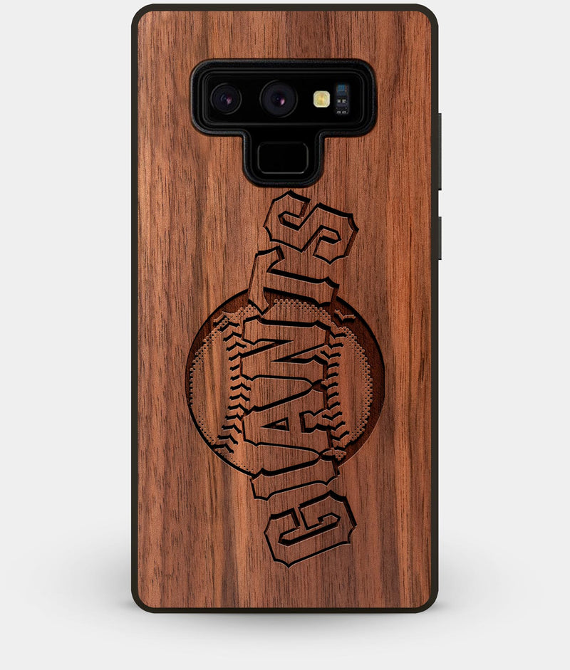 Best Custom Engraved Walnut Wood San Francisco Giants Note 9 Case - Engraved In Nature