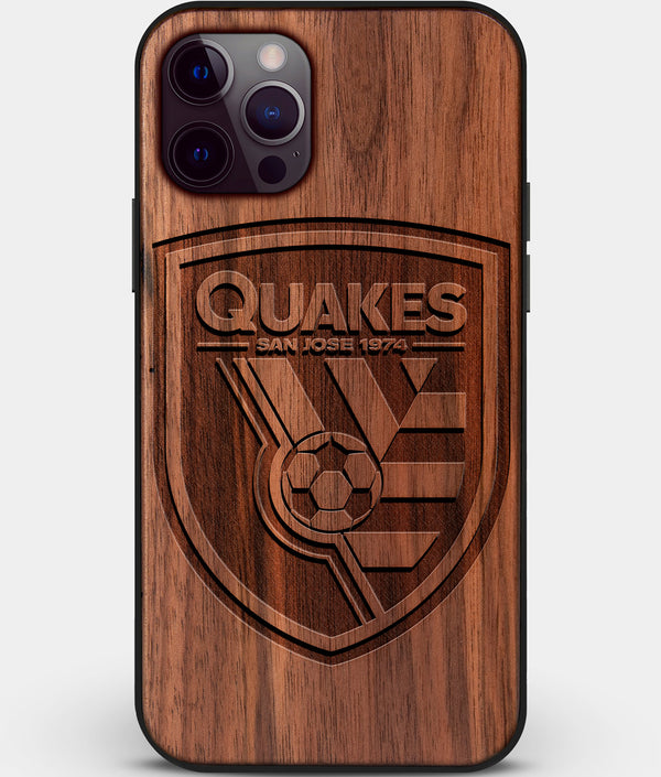 Custom Carved Wood San Jose Earthquakes iPhone 12 Pro Max Case | Personalized Walnut Wood San Jose Earthquakes Cover, Birthday Gift, Gifts For Him, Monogrammed Gift For Fan | by Engraved In Nature