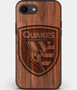 Best Custom Engraved Walnut Wood San Jose Earthquakes iPhone SE Case - Engraved In Nature