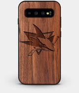 Best Custom Engraved Walnut Wood San Jose Sharks Galaxy S10 Case - Engraved In Nature
