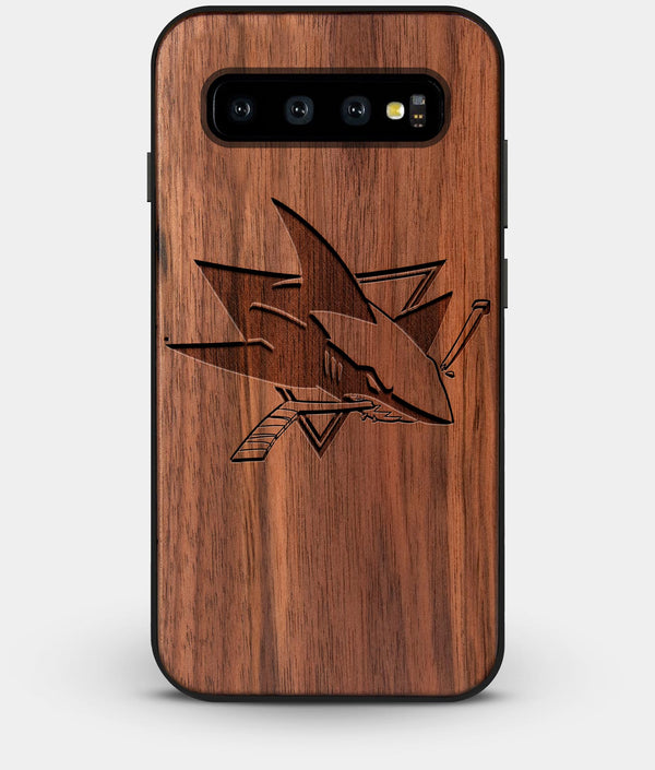 Best Custom Engraved Walnut Wood San Jose Sharks Galaxy S10 Plus Case - Engraved In Nature