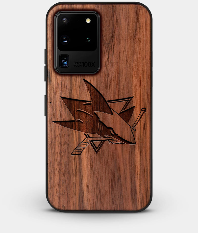 Best Custom Engraved Walnut Wood San Jose Sharks Galaxy S20 Ultra Case - Engraved In Nature