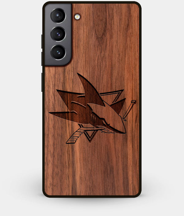 Best Walnut Wood San Jose Sharks Galaxy S21 Case - Custom Engraved Cover - Engraved In Nature