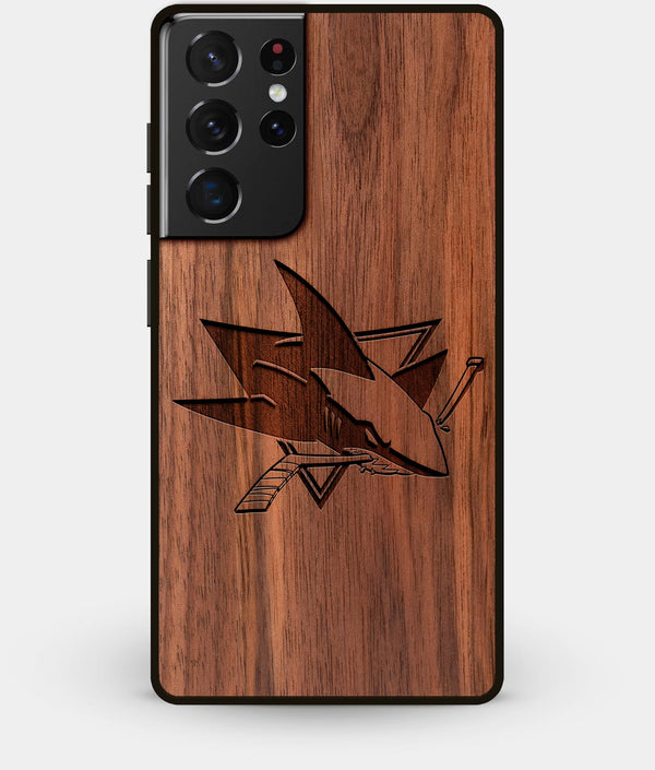 Best Walnut Wood San Jose Sharks Galaxy S21 Ultra Case - Custom Engraved Cover - Engraved In Nature