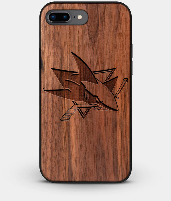 Best Custom Engraved Walnut Wood San Jose Sharks iPhone 8 Plus Case - Engraved In Nature