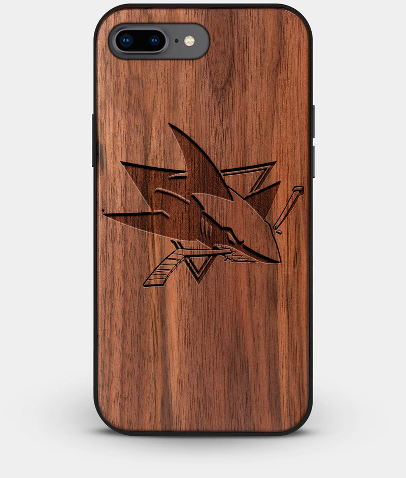 Best Custom Engraved Walnut Wood San Jose Sharks iPhone 8 Plus Case - Engraved In Nature