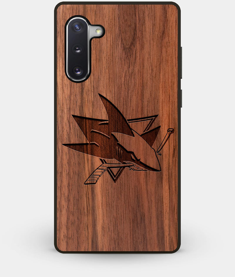 Best Custom Engraved Walnut Wood San Jose Sharks Note 10 Case - Engraved In Nature