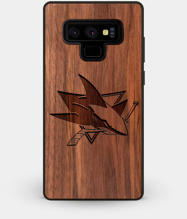 Best Custom Engraved Walnut Wood San Jose Sharks Note 9 Case - Engraved In Nature