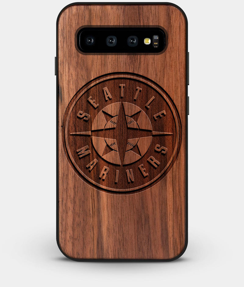 Best Custom Engraved Walnut Wood Seattle Mariners Galaxy S10 Plus Case - Engraved In Nature