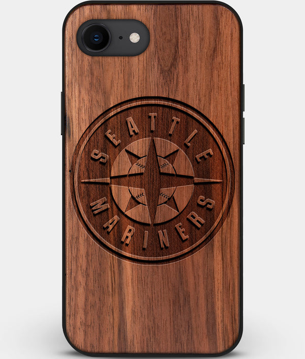Best Custom Engraved Walnut Wood Seattle Mariners iPhone SE Case - Engraved In Nature