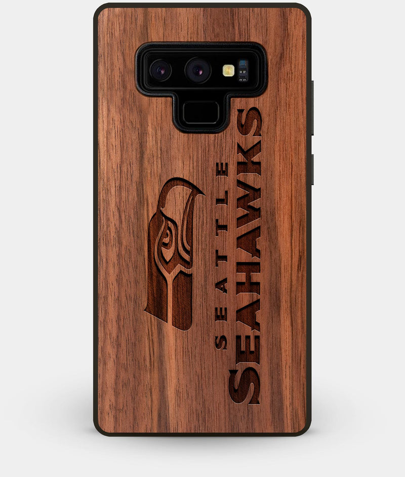 Best Custom Engraved Walnut Wood Seattle Seahawks Note 9 Case - Engraved In Nature