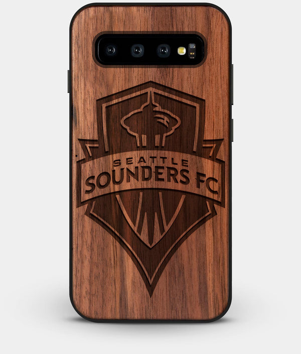 Best Custom Engraved Walnut Wood Seattle Sounders FC Galaxy S10 Plus Case - Engraved In Nature