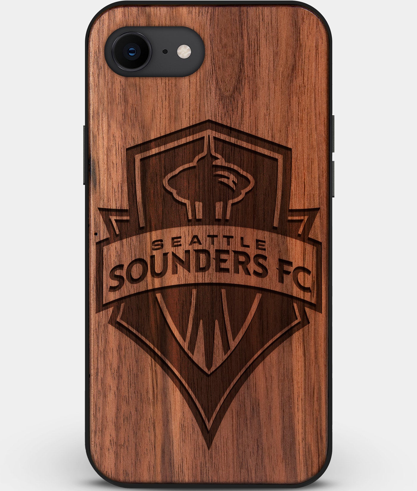 Best Custom Engraved Walnut Wood Seattle Sounders FC iPhone SE Case - Engraved In Nature