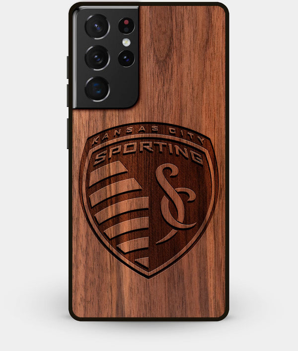 Best Walnut Wood Sporting Kansas City Galaxy S21 Ultra Case - Custom Engraved Cover - Engraved In Nature