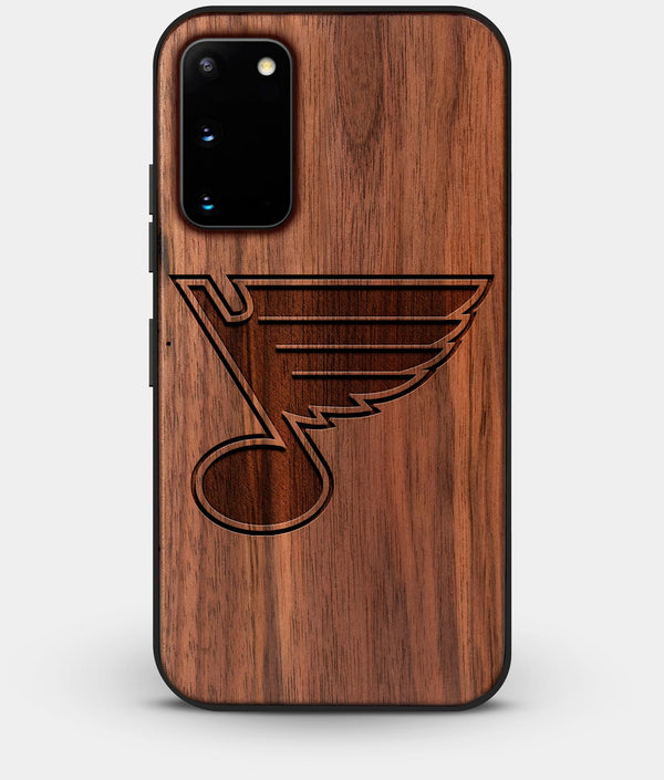 Best Walnut Wood St Louis Blues Galaxy S20 FE Case - Custom Engraved Cover - Engraved In Nature