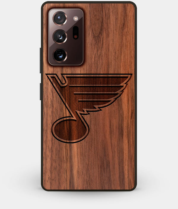 Best Custom Engraved Walnut Wood St Louis Blues Note 20 Ultra Case - Engraved In Nature