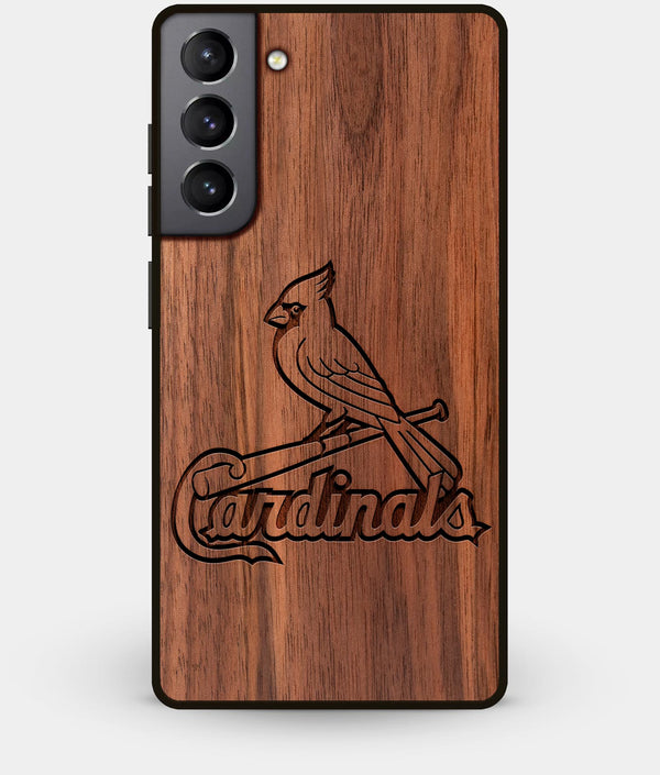 Best Walnut Wood St Louis Cardinals Galaxy S21 Case - Custom Engraved Cover - Engraved In Nature