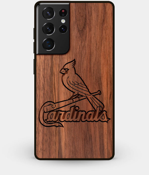 Best Walnut Wood St Louis Cardinals Galaxy S21 Ultra Case - Custom Engraved Cover - Engraved In Nature