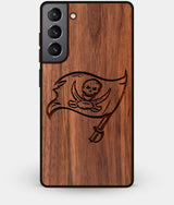 Best Walnut Wood Tampa Bay Buccaneers Galaxy S21 Case - Custom Engraved Cover - Engraved In Nature