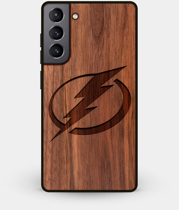 Best Walnut Wood Tampa Bay Lightning Galaxy S21 Case - Custom Engraved Cover - Engraved In Nature