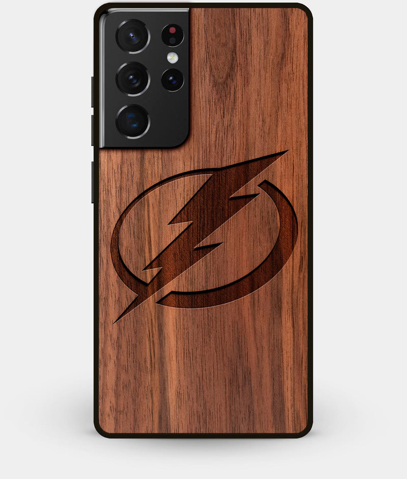 Best Walnut Wood Tampa Bay Lightning Galaxy S21 Ultra Case - Custom Engraved Cover - Engraved In Nature