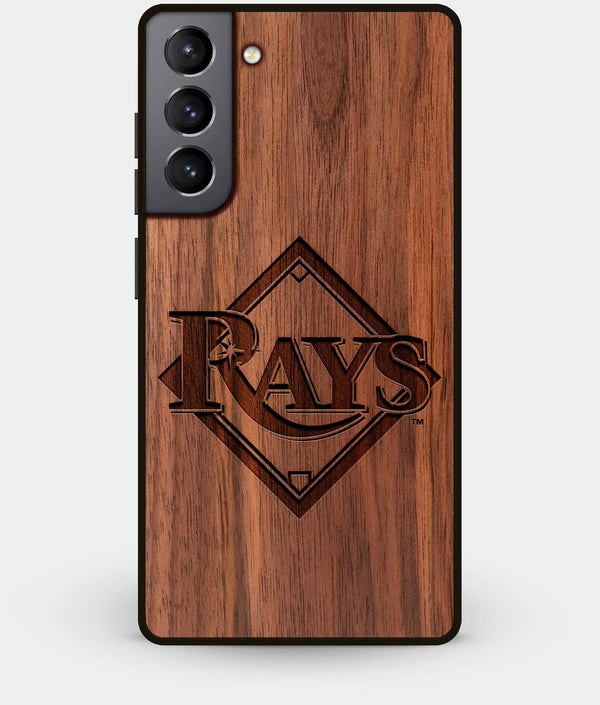 Best Walnut Wood Tampa Bay Rays Galaxy S21 Case - Custom Engraved Cover - Engraved In Nature