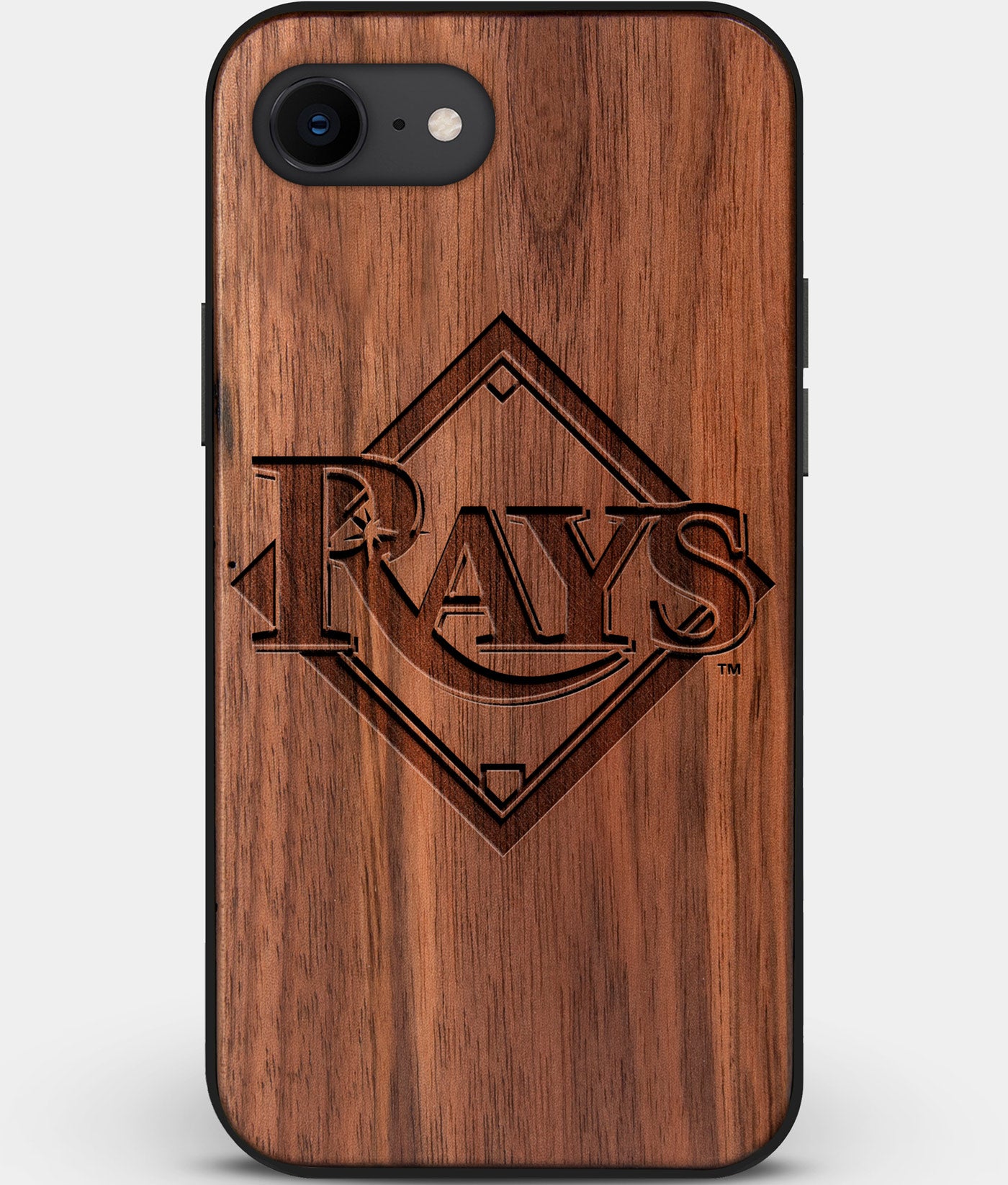 Best Custom Engraved Walnut Wood Tampa Bay Rays iPhone SE Case - Engraved In Nature