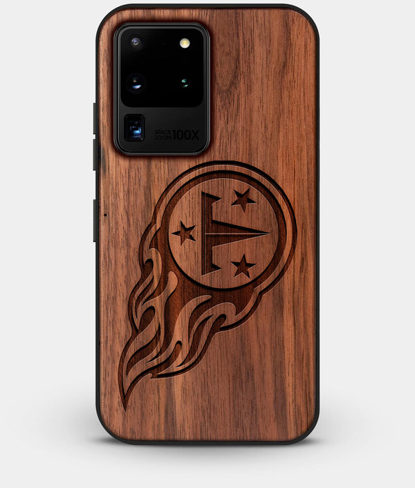 Best Custom Engraved Walnut Wood Tennessee Titans Galaxy S20 Ultra Case - Engraved In Nature