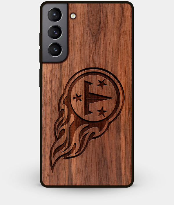 Best Walnut Wood Tennessee Titans Galaxy S21 Case - Custom Engraved Cover - Engraved In Nature