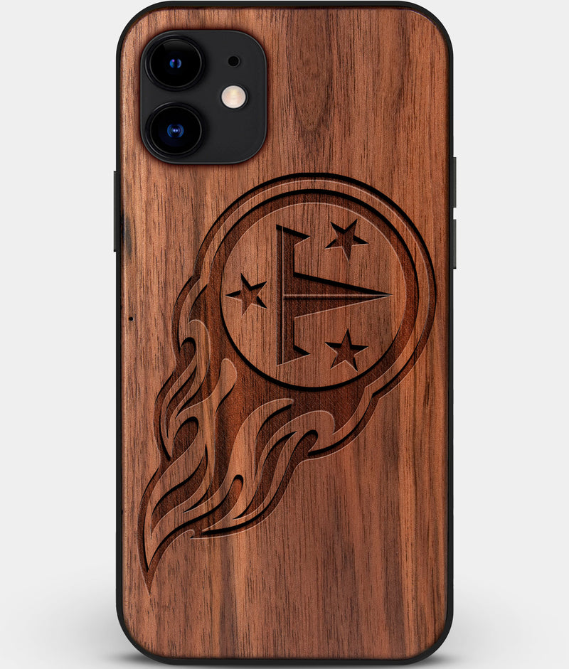 Custom Carved Wood Tennessee Titans iPhone 11 Case | Personalized Walnut Wood Tennessee Titans Cover, Birthday Gift, Gifts For Him, Monogrammed Gift For Fan | by Engraved In Nature