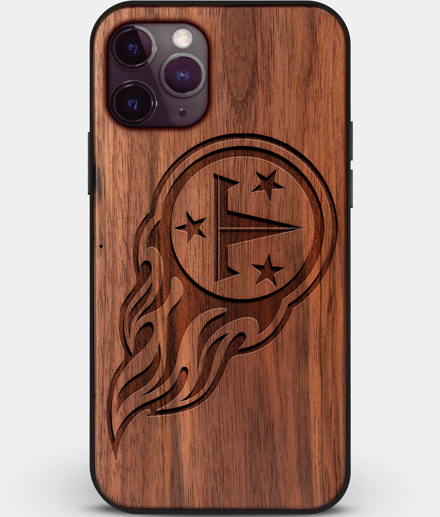 Custom Carved Wood Tennessee Titans iPhone 11 Pro Case | Personalized Walnut Wood Tennessee Titans Cover, Birthday Gift, Gifts For Him, Monogrammed Gift For Fan | by Engraved In Nature