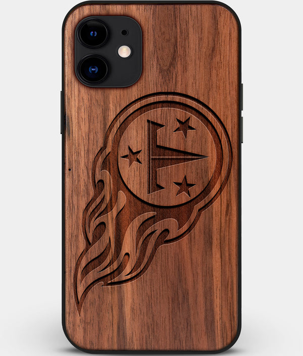 Custom Carved Wood Tennessee Titans iPhone 12 Case | Personalized Walnut Wood Tennessee Titans Cover, Birthday Gift, Gifts For Him, Monogrammed Gift For Fan | by Engraved In Nature
