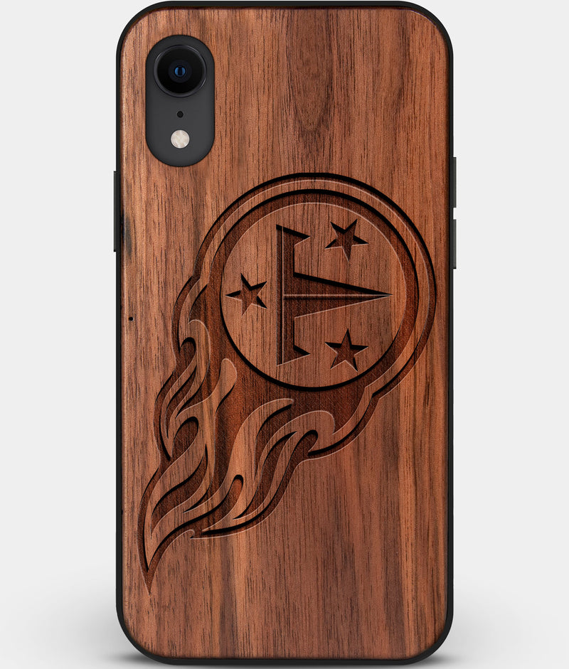 Custom Carved Wood Tennessee Titans iPhone XR Case | Personalized Walnut Wood Tennessee Titans Cover, Birthday Gift, Gifts For Him, Monogrammed Gift For Fan | by Engraved In Nature