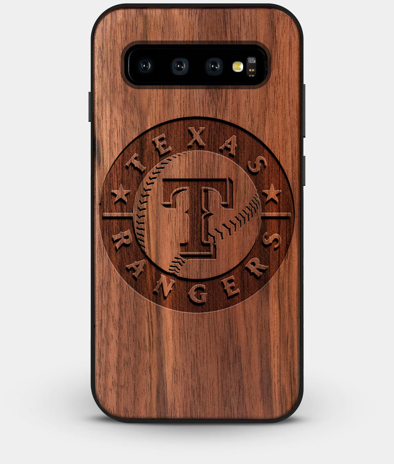 Best Custom Engraved Walnut Wood Texas Rangers Galaxy S10 Case - Engraved In Nature