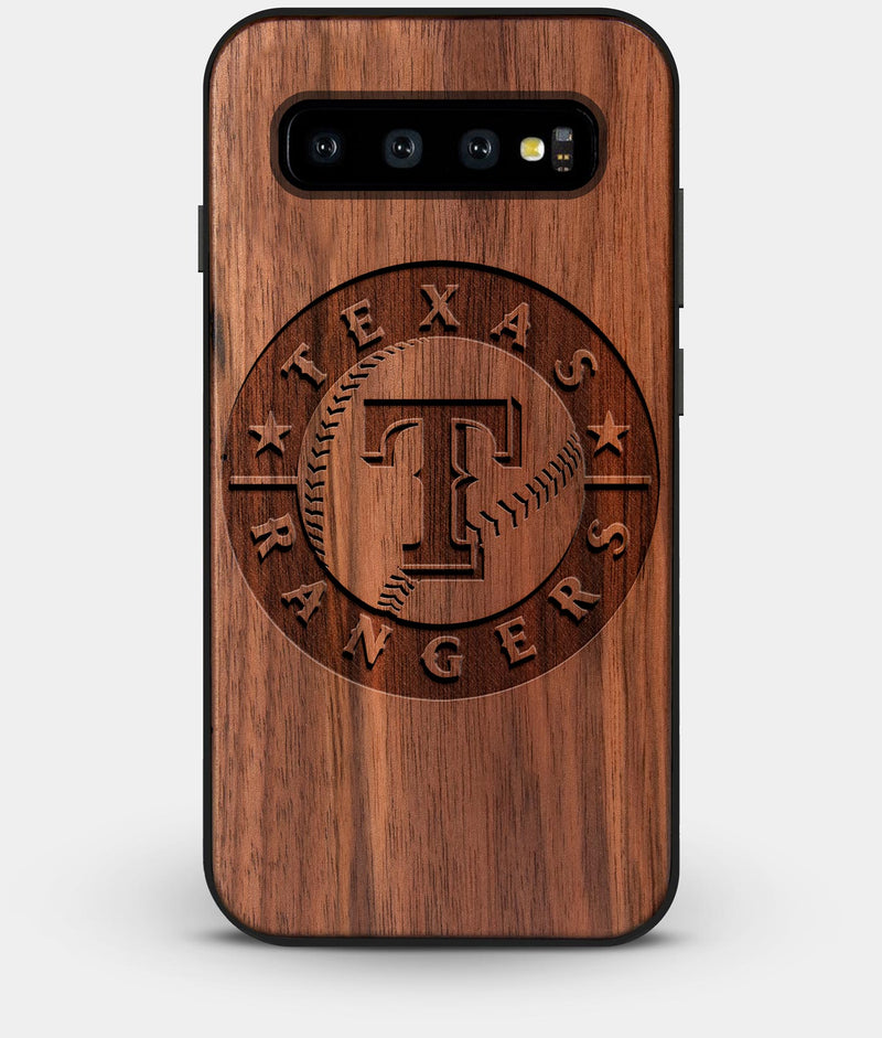 Best Custom Engraved Walnut Wood Texas Rangers Galaxy S10 Plus Case - Engraved In Nature