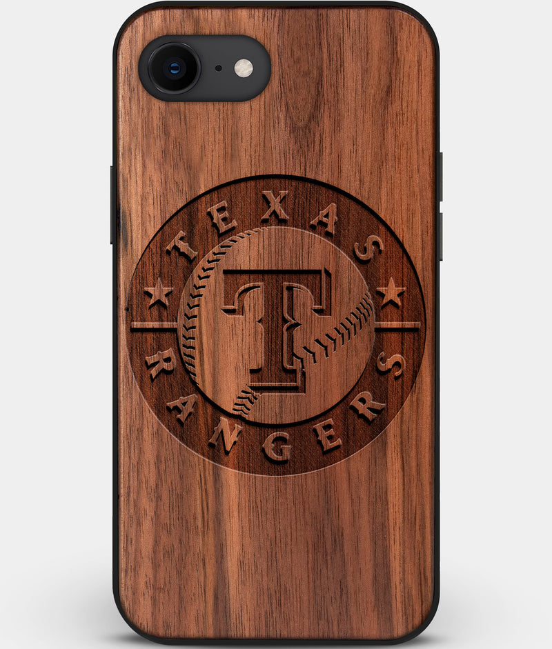 Best Custom Engraved Walnut Wood Texas Rangers iPhone SE Case - Engraved In Nature