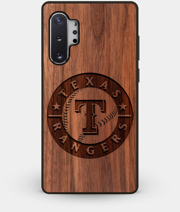 Best Custom Engraved Walnut Wood Texas Rangers Note 10 Plus Case - Engraved In Nature