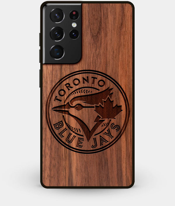 Best Walnut Wood Toronto Blue Jays Galaxy S21 Ultra Case - Custom Engraved Cover - Engraved In Nature